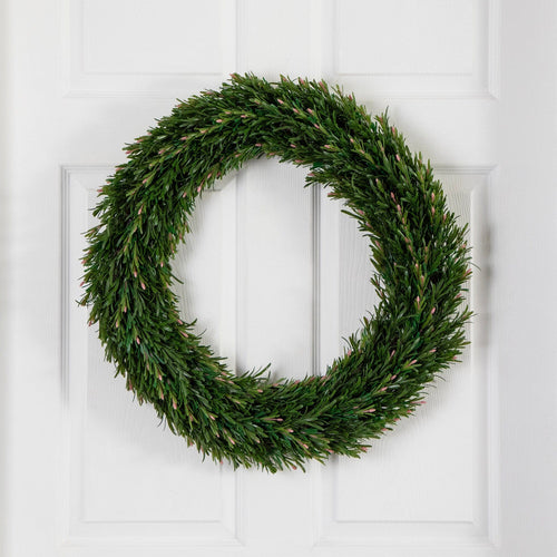 24” UV Resistant Rosemary Artificial Wreath (Indoor/Outdoor) - Che Cose Belle