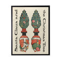 Vintage Painting of Little Santa and Christmas Tree