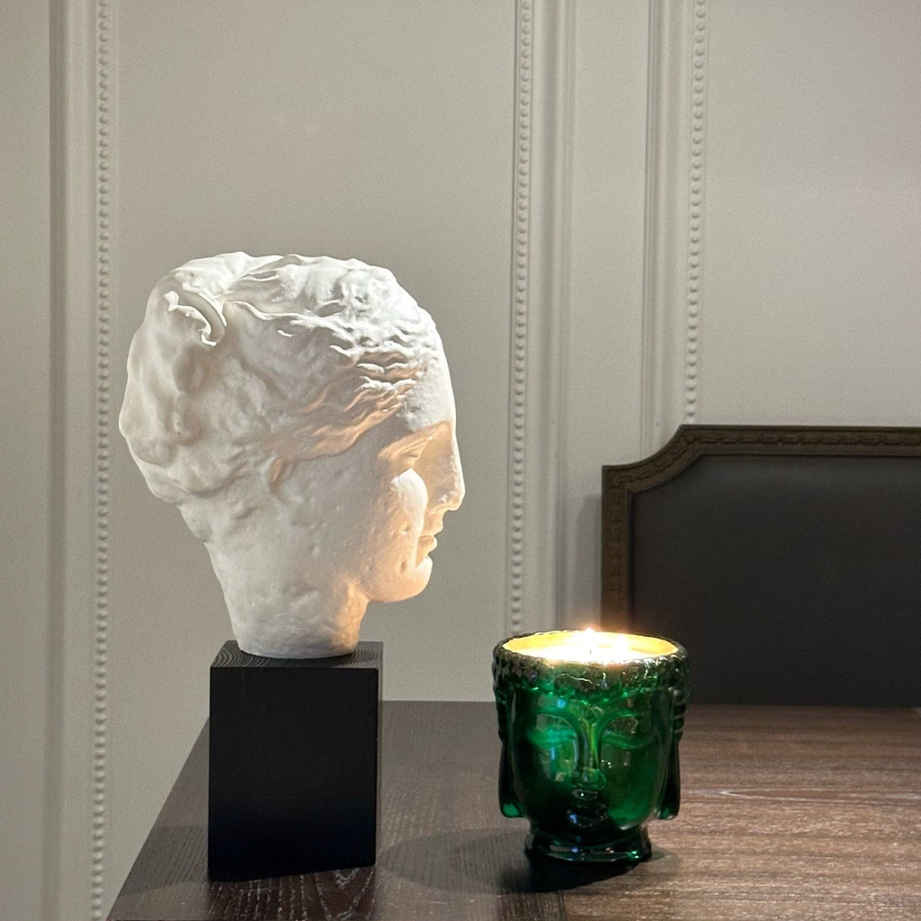 24K Gold Emerald Green Glass Buddha Luxury Candle - Che Cose Belle