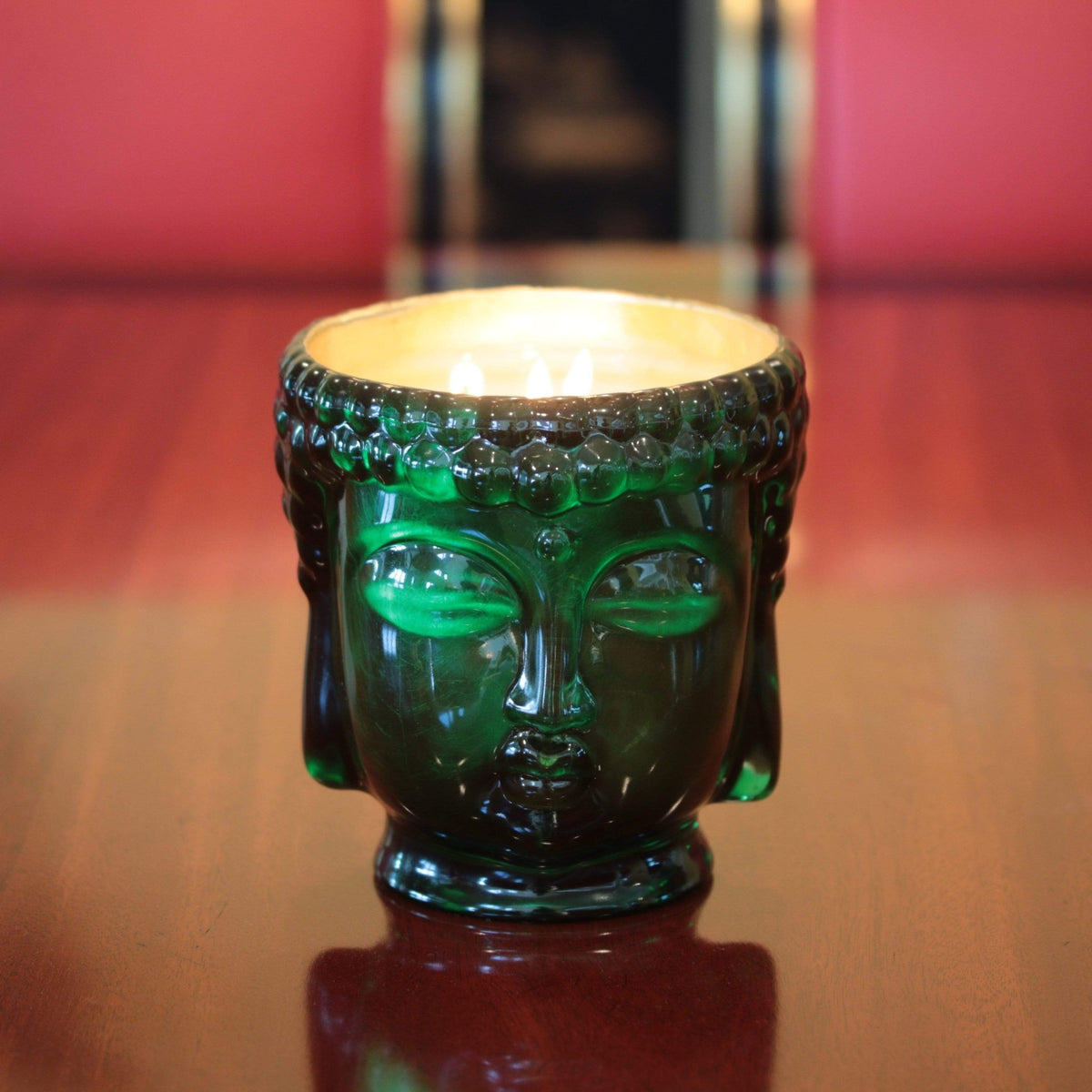 24K Gold Emerald Green Glass Buddha Luxury Candle - Che Cose Belle