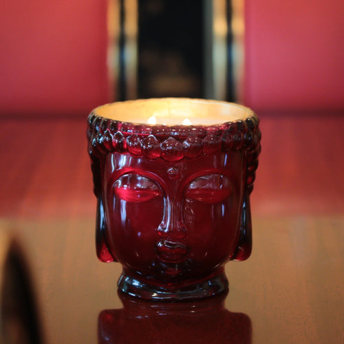 24K Gold Ruby Red Glass Buddha Royale Candle - Che Cose Belle
