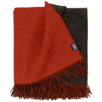 Highland Tweeds Reversible Double Cloth Throw - Orange/Brown