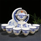 Portable Chinese Ceramic Tea Set with Travel Teapot & Cups