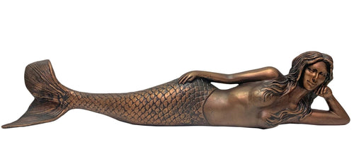 25"L Copper finish Little Dreamy Lying Mermaid - Che Cose Belle