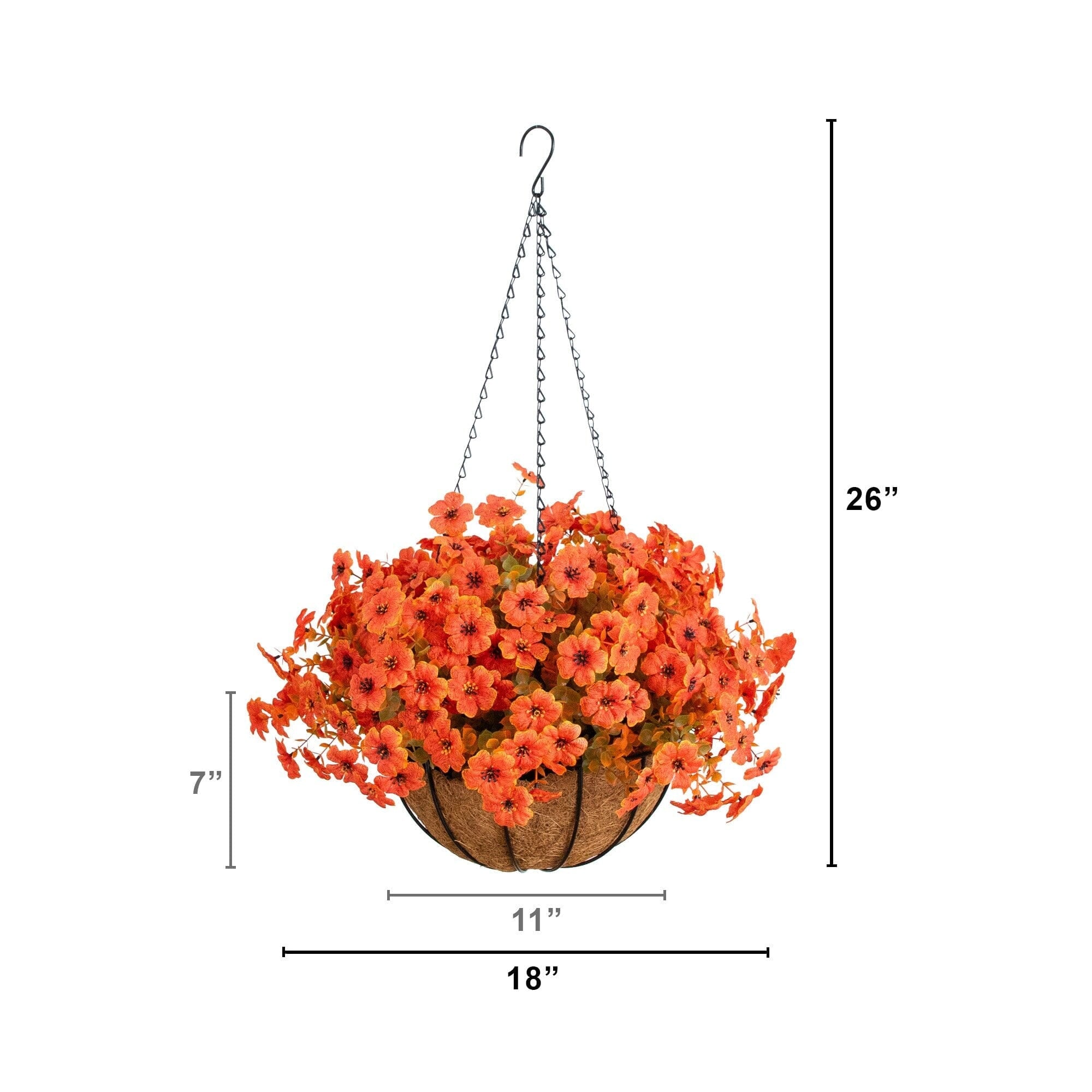 26" UV Resistant Autumn Artificial Daisy Fall Plant and Hanging Basket DIY Kit (Indoor/Outdoor) - Che Cose Belle