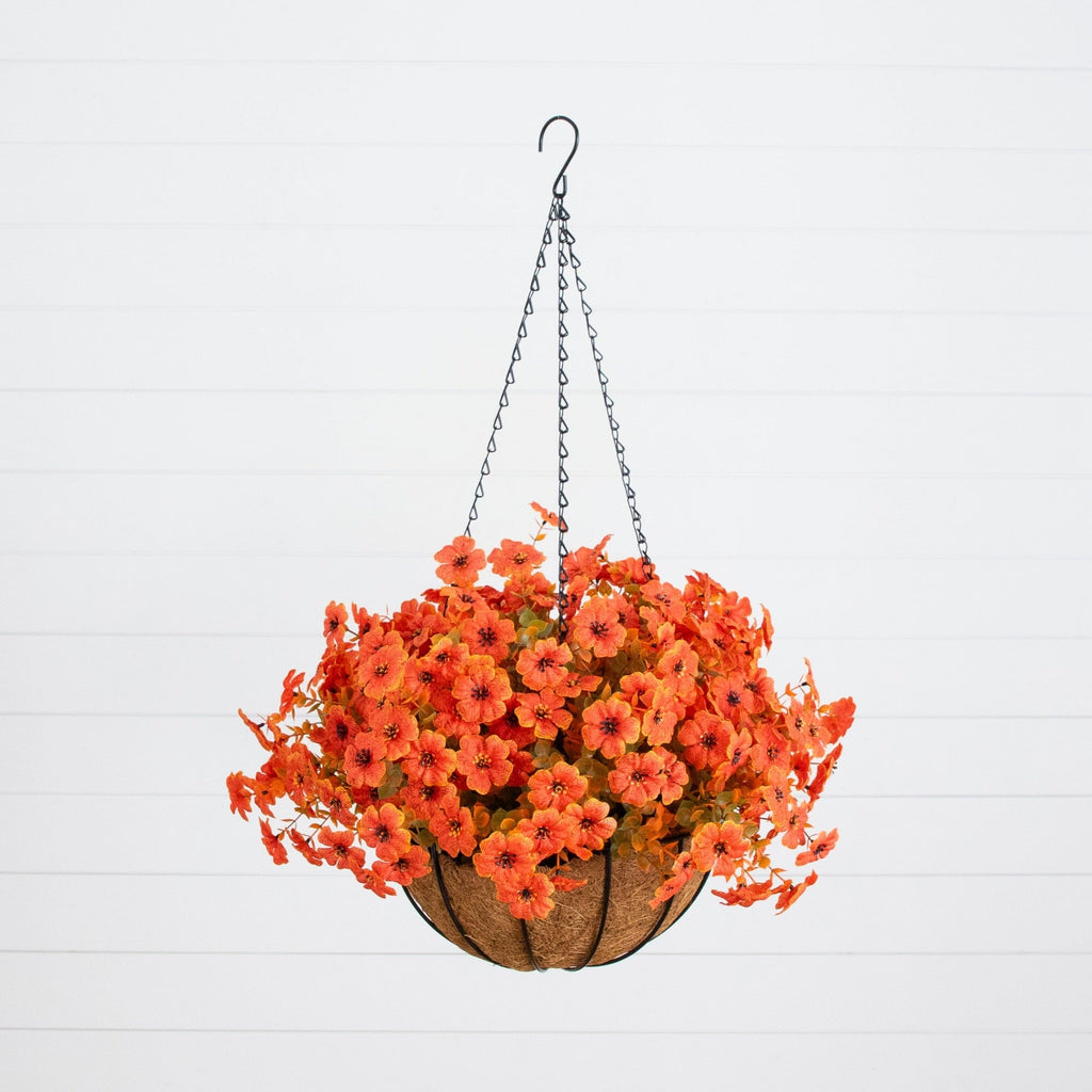 26" UV Resistant Autumn Artificial Daisy Fall Plant and Hanging Basket DIY Kit (Indoor/Outdoor) - Che Cose Belle