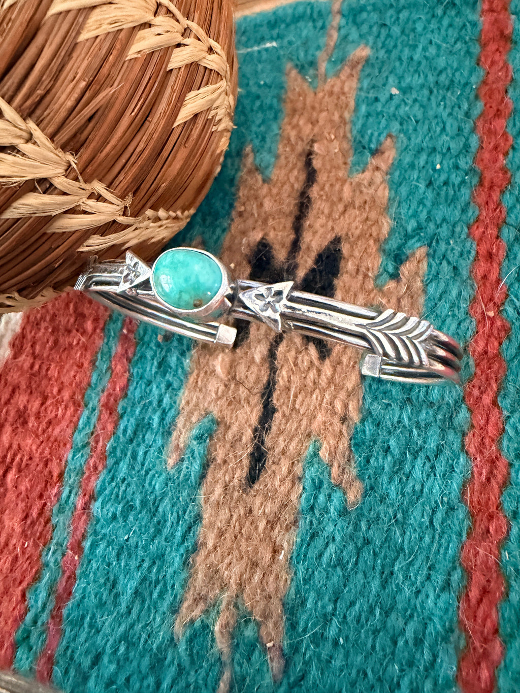 Handcrafted Sterling Silver & Turquoise Arrow Cuff Bracelet
