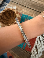 Handcrafted Copper & Sterling Silver Cuff Bracelet by Wylie Secatero