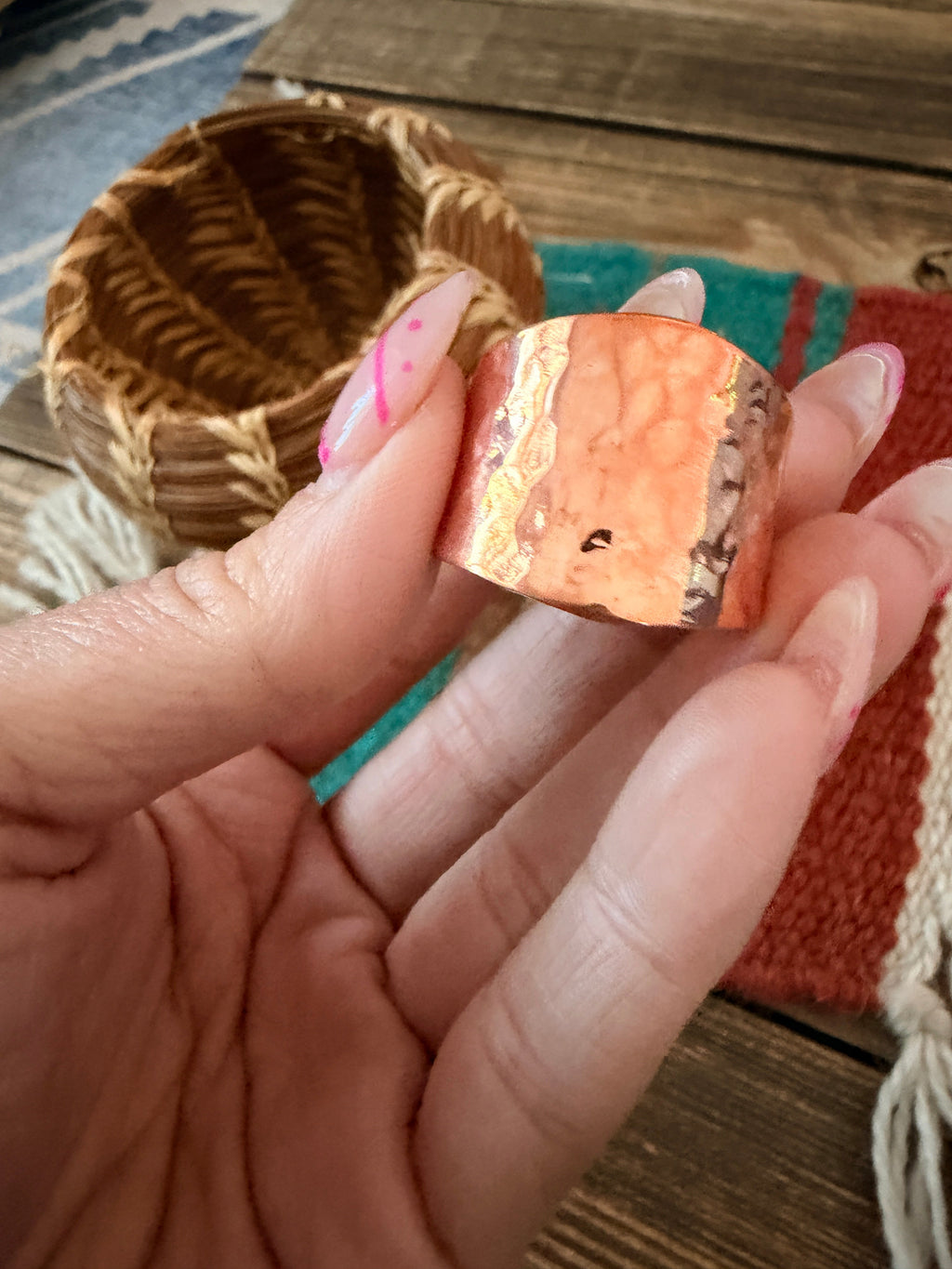Handcrafted Copper Band Ring by Wylie Secatero