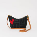 XLarge Convertible Pouch - Safari Kuba with Red Beaded Heart