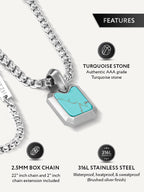 Turquoise Square Pendant Necklace
