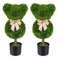 2 Pieces Bear Topiary Trees with Pots Sun-resistant Bear