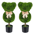 2 Pieces Bear Topiary Trees with Pots Sun-resistant Bear