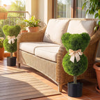2 Pieces Bear Topiary Trees with Pots Sun-resistant Bear