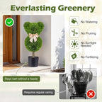 2 Pieces Bear Topiary Trees with Pots Sun-resistant Bear