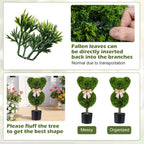 2 Pieces Bear Topiary Trees with Pots Sun-resistant Bear