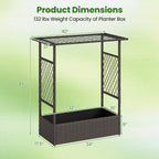 Raised Garden Bed with Hanging Roof and Trellises