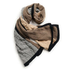 Plush Muhu Brown Gray Hand Knitted Alpaca Blanket Shawl