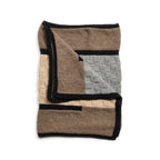 Plush Muhu Brown Gray Hand Knitted Alpaca Blanket Shawl