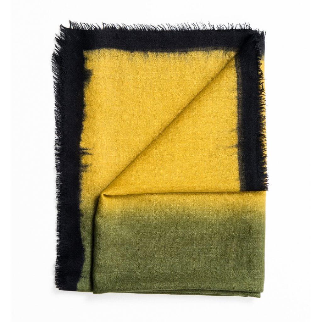 Iris Kiwi Cashmere Merino Handwoven Scarf