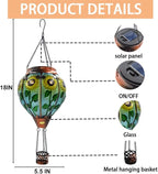 2PC Hot Air Balloon Solar Lantern with 2PC Shepherd Hook, Flickering Flame Hanging Solar Lanterns Outdoor Lights Waterproof Lanterns Decorative Garden Patio Yard Party Decor (Sunflower) - Che Cose Belle