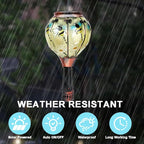 2PC Hot Air Balloon Solar Lantern with 2PC Shepherd Hook, Flickering Flame Hanging Solar Lanterns Outdoor Lights Waterproof Lanterns Decorative Garden Patio Yard Party Decor (Bees) - Che Cose Belle