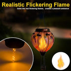 2PC Hot Air Balloon Solar Lantern with 2PC Shepherd Hook, Flickering Flame Hanging Solar Lanterns Outdoor Lights Waterproof Lanterns Decorative Garden Patio Yard Party Decor (Dragonfly) - Che Cose Belle