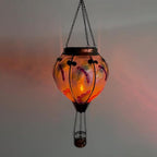 2PC Hot Air Balloon Solar Lantern with 2PC Shepherd Hook, Flickering Flame Hanging Solar Lanterns Outdoor Lights Waterproof Lanterns Decorative Garden Patio Yard Party Decor (Dragonfly) - Che Cose Belle