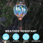 2PC Hot Air Balloon Solar Lantern with 2PC Shepherd Hook, Flickering Flame Hanging Solar Lanterns Outdoor Lights Waterproof Lanterns Decorative Garden Patio Yard Party Decor (Dragonfly) - Che Cose Belle