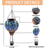 2PC Hot Air Balloon Solar Lantern with 2PC Shepherd Hook, Flickering Flame Hanging Solar Lanterns Outdoor Lights Waterproof Lanterns Decorative Garden Patio Yard Party Decor (Dragonfly) - Che Cose Belle