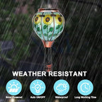 2PC Hot Air Balloon Solar Lantern with 2PC Shepherd Hook, Flickering Flame Hanging Solar Lanterns Outdoor Lights Waterproof Lanterns Decorative Garden Patio Yard Party Decor (Sunflower) - Che Cose Belle