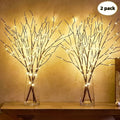 2pcs Set of Artificial Tree Branch LED Lights - Battery - Powered, 20 Leds Per Vase, Vase - Filled Decorative Lights for Home, Romantic Bedside Lamp, Christmas, Halloween, Thanksgiving, Hanukkah, Wedding, Valentine'S Day, Metal & - Che Cose Belle