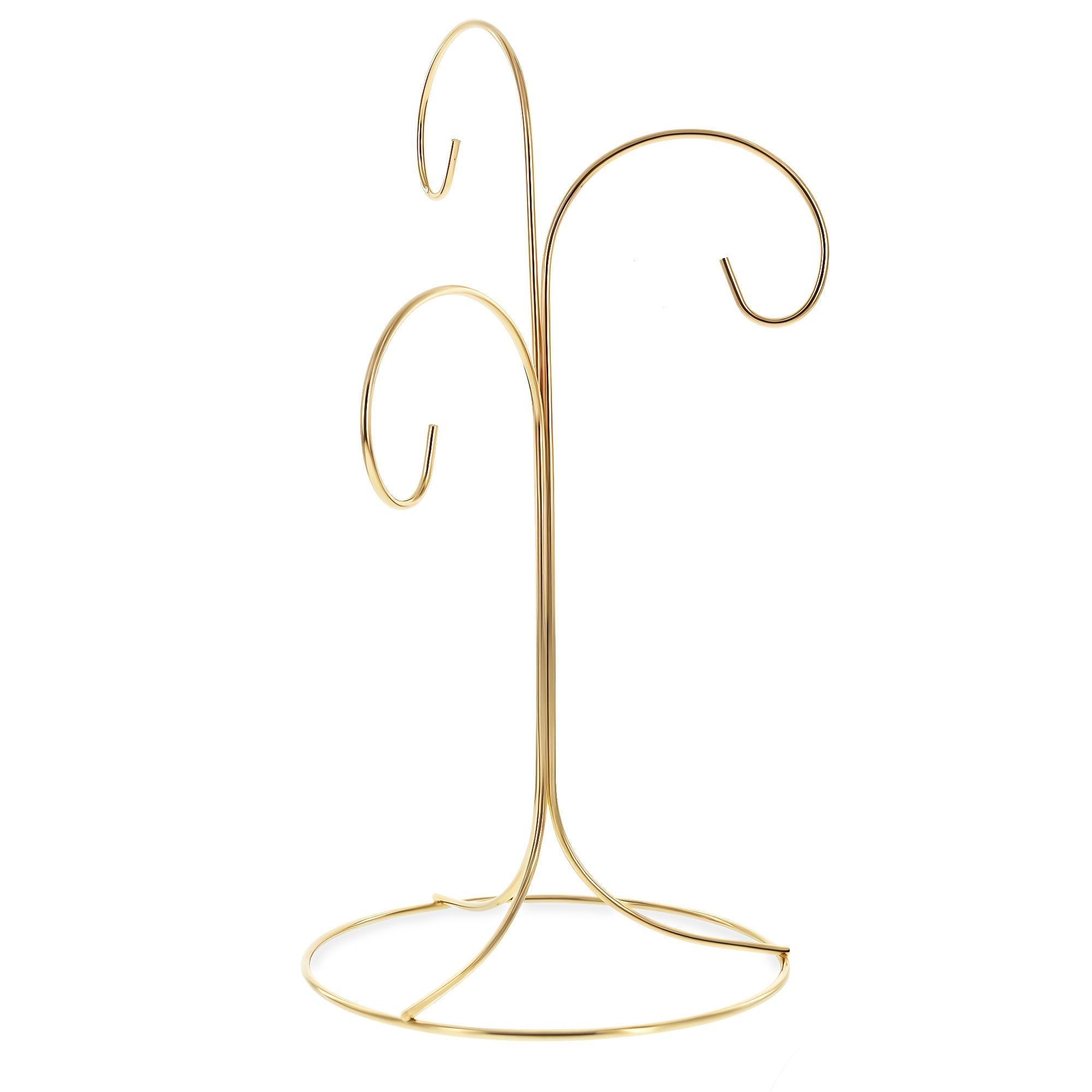 3 - Arm 3 - Tier Gold Brass Metal Ornament Stand Display 10.75 Inches (Taiwan) - Che Cose Belle