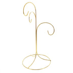 3 - Arm 3 - Tier Gold Brass Metal Ornament Stand Display 10.75 Inches (Taiwan) - Che Cose Belle