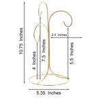 3 - Arm 3 - Tier Gold Brass Metal Ornament Stand Display 10.75 Inches (Taiwan) - Che Cose Belle