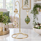 3-Arm 3-Tier Gold Brass Metal Ornament Stand Display 10.75 Inches (Taiwan) - Che Cose Belle