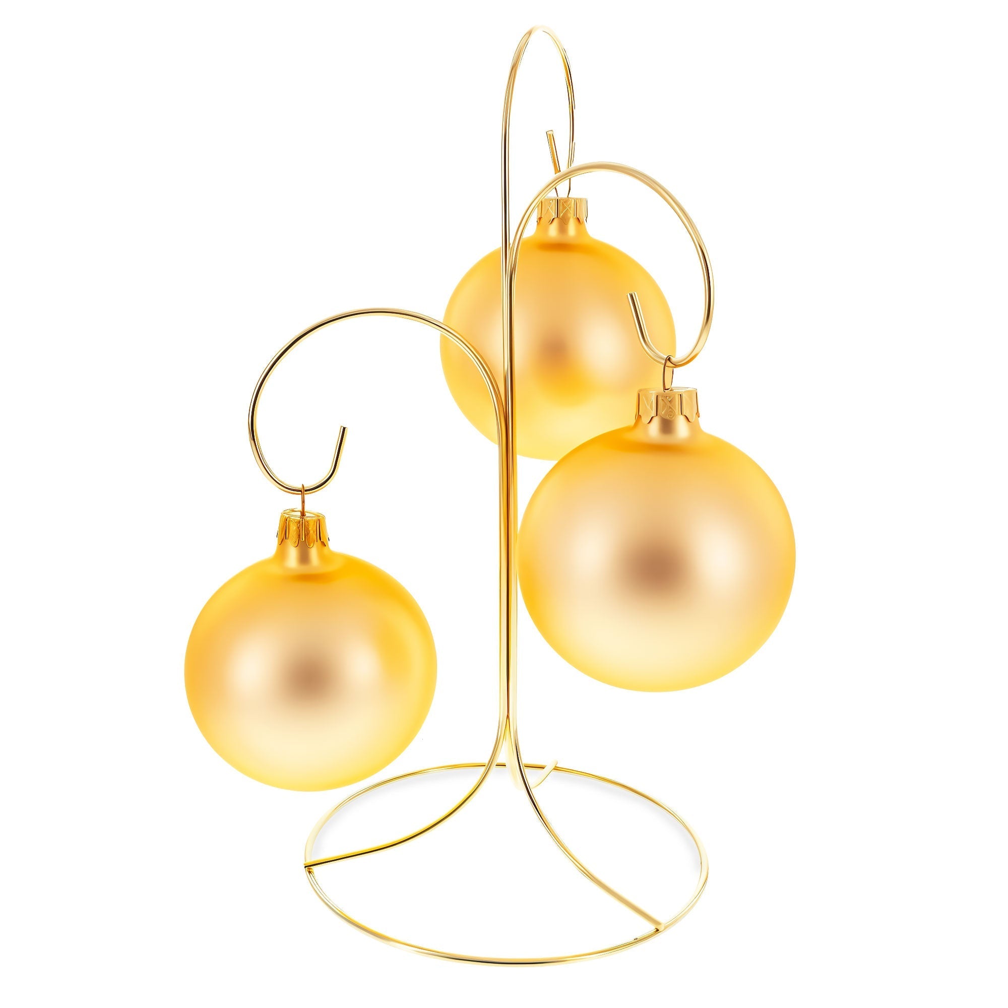 3 - Arm 3 - Tier Gold Brass Metal Ornament Stand Display 10.75 Inches (Taiwan) - Che Cose Belle