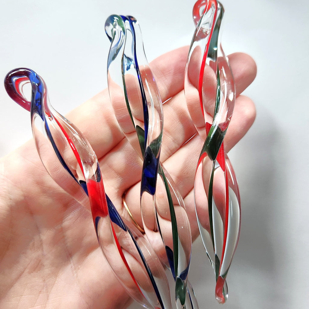 3 Handmade Glass Icicle Ornaments - Beautifully Wrapped for Holiday Giving! - Che Cose Belle