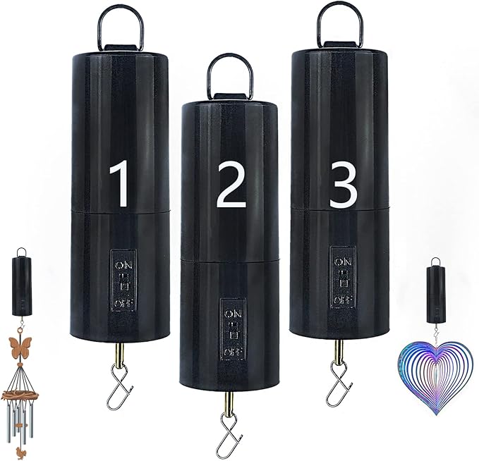 3 Pack Wind Spinner Motor Hanging Display Motor Battery Operated 20 RPM Rotating Motor Multi-Purposes for Wind Spinner Mobile Yard Decor Hanging Ornament Outdoor Sculptures-Medium Speed (3 Pcs Black) - Che Cose Belle