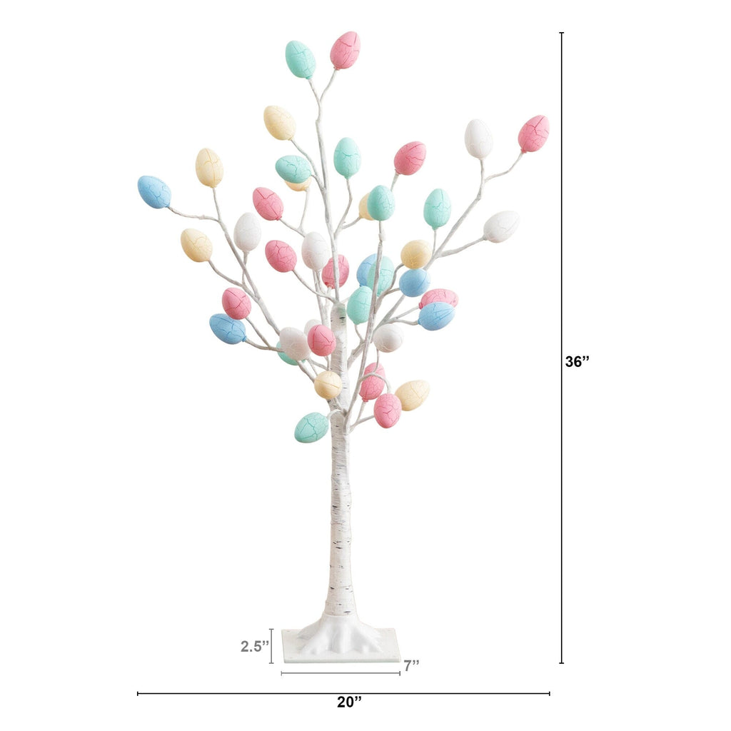 3' Pre-Lit Artificial Easter Twig Tree with 40 Egg Shaped LED Ornaments - Che Cose Belle