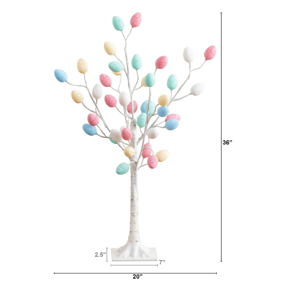 3' Pre-Lit Artificial Easter Twig Tree with 40 Egg Shaped LED Ornaments - Che Cose Belle