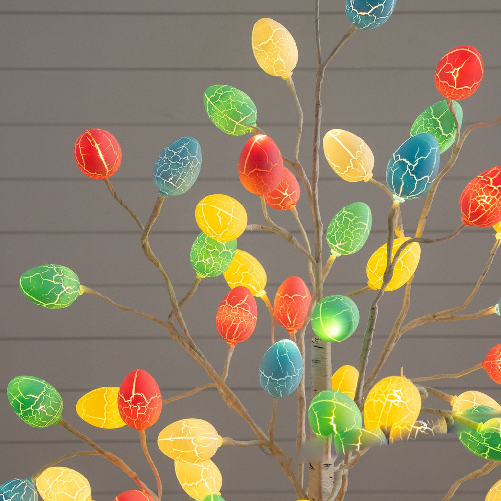 3' Pre-Lit Artificial Easter Twig Tree with 40 Egg Shaped LED Ornaments - Che Cose Belle
