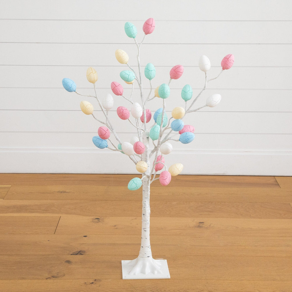 3' Pre-Lit Artificial Easter Twig Tree with 40 Egg Shaped LED Ornaments - Che Cose Belle