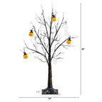 3' Pre-Lit Artificial Halloween Pumpkins and Skulls Ornament Tree with 48 Warm White LED Lights - Che Cose Belle