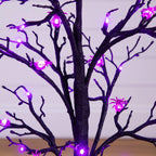 3' Pre-Lit Artificial Halloween Spider Twig Tree with 36 Purple LED Lights - Che Cose Belle