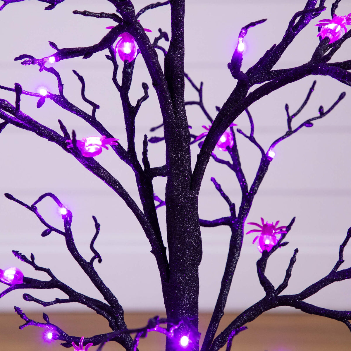 3' Pre-Lit Artificial Halloween Spider Twig Tree with 36 Purple LED Lights - Che Cose Belle