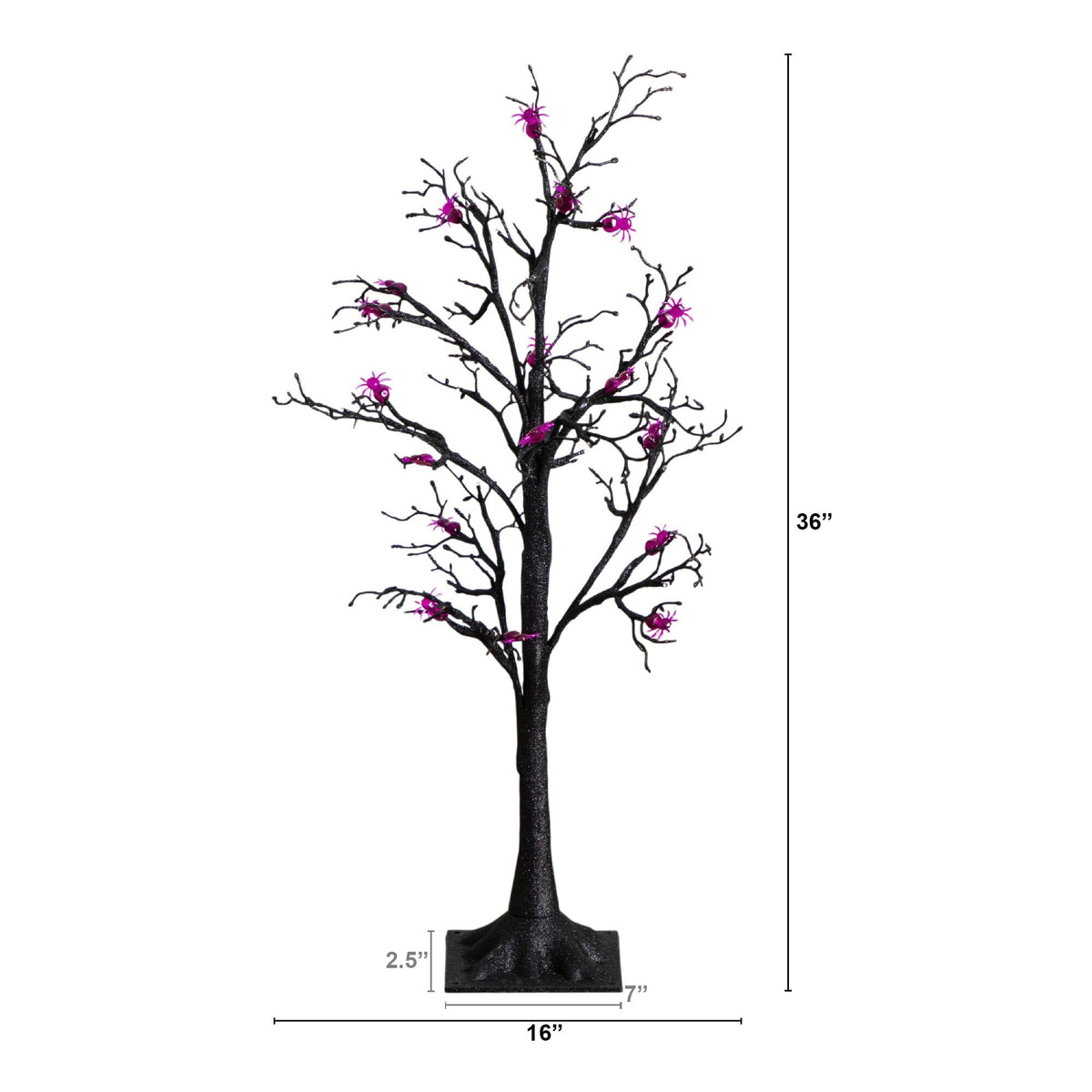 3' Pre-Lit Artificial Halloween Spider Twig Tree with 36 Purple LED Lights - Che Cose Belle