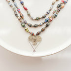 3 Strand Healing Hearts Statement Necklace - Che Cose Belle