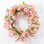 30” Artificial Pink Cherry Blossom Wreath - Che Cose Belle