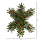 30” Pre-Lit Snowflake Artificial Dunhill Fir Wreath with Pinecones and 40 LED Lights - Che Cose Belle
